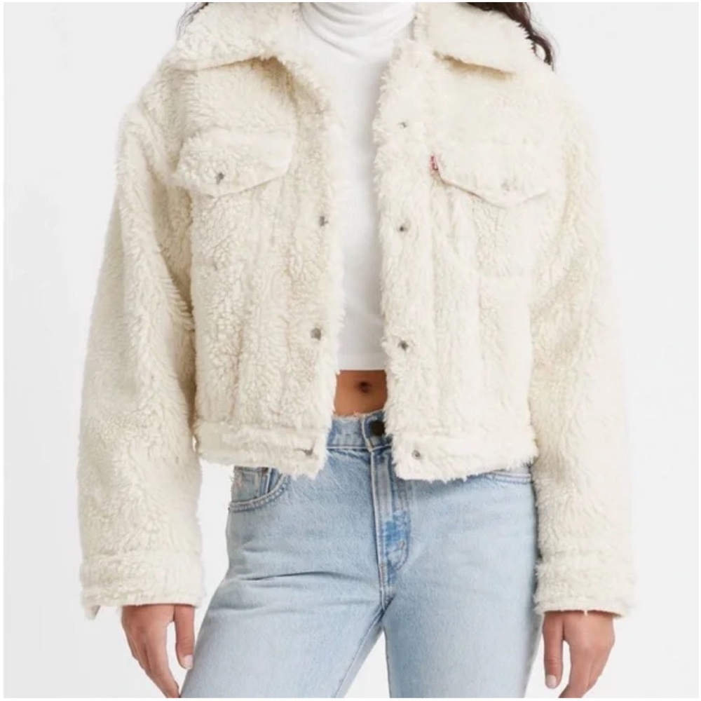 Levi's Cream Teddy Jacket NWT Size Large